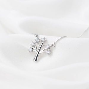 925 Sterling Silver CZ Tree Necklace